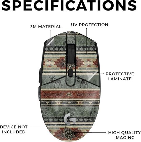 Mouse Skin Compatible with Logitech G305 Lightspeed - Cabin Stripes - Premium 3M Vinyl Protective Wrap Decal Cover - Easy to Apply | Crafted in The USA by MightySkins in Saudi Arabia