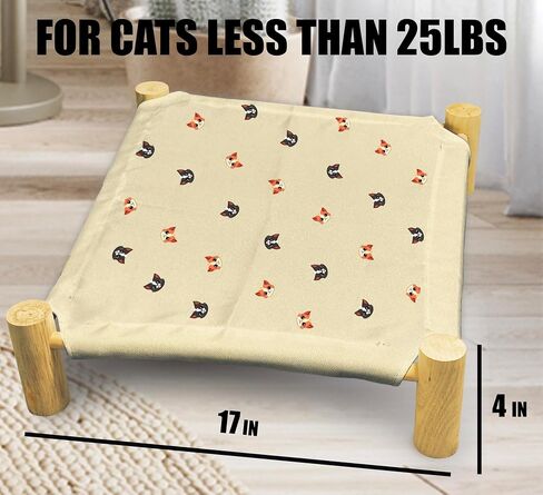 Cat Hammock Bed, This Bed Belongs to My Cat Cat Beds, Wooden Cat Beds for Cats, Small Dog, Breathable Indoor Cat Bed for All Seasons, Indoor Pet Beds, Cute Pet Sleeping Beds Black Cat Hammock in Saudi Arabia