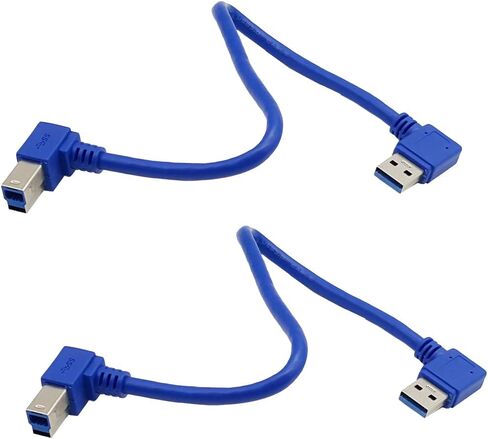 Seadream Angled USB3.0 Printer Cable;2Pack SuperSpeed USB 3.0 A Male Plug 90 Degree Left Angle to USB 3.0 B Male Left Angle Cable,Type A Male to Type B Male,1 ft / 30cm (A Left B Left)… in Saudi Arabia
