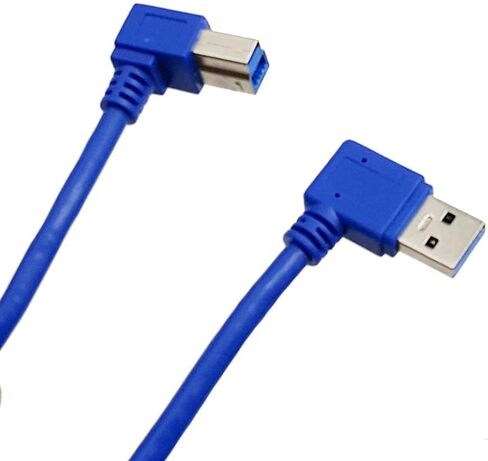Seadream Angled USB3.0 Printer Cable;2Pack SuperSpeed USB 3.0 A Male Plug 90 Degree Left Angle to USB 3.0 B Male Left Angle Cable,Type A Male to Type B Male,1 ft / 30cm (A Left B Left)… in Saudi Arabia