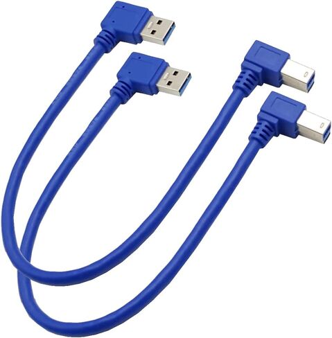 Seadream Angled USB3.0 Printer Cable;2Pack SuperSpeed USB 3.0 A Male Plug 90 Degree Left Angle to USB 3.0 B Male Left Angle Cable,Type A Male to Type B Male,1 ft / 30cm (A Left B Left)… in Saudi Arabia