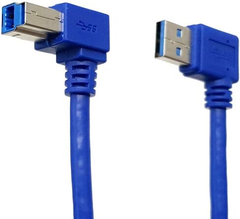 Seadream Angled USB3.0 Printer Cable;2Pack SuperSpeed USB 3.0 A Male Plug 90 Degree Left Angle to USB 3.0 B Male Left Angle Cable,Type A Male to Type B Male,1 ft / 30cm (A Left B Left)… in Saudi Arabia