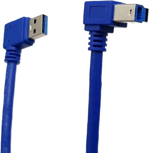 Seadream Angled USB3.0 Printer Cable;2Pack SuperSpeed USB 3.0 A Male Plug 90 Degree Left Angle to USB 3.0 B Male Left Angle Cable,Type A Male to Type B Male,1 ft / 30cm (A Left B Left)… in Saudi Arabia