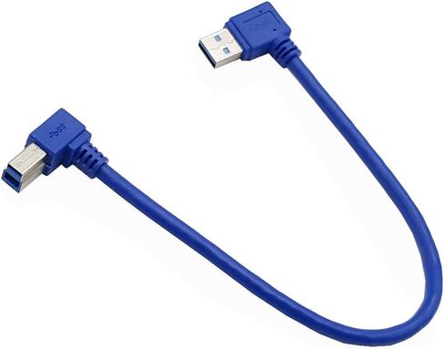 Seadream Angled USB3.0 Printer Cable;2Pack SuperSpeed USB 3.0 A Male Plug 90 Degree Left Angle to USB 3.0 B Male Left Angle Cable,Type A Male to Type B Male,1 ft / 30cm (A Left B Left)… in Saudi Arabia