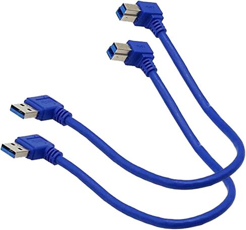 Seadream Angled USB3.0 Printer Cable;2Pack SuperSpeed USB 3.0 A Male Plug 90 Degree Left Angle to USB 3.0 B Male Left Angle Cable,Type A Male to Type B Male,1 ft / 30cm (A Left B Left)… in Saudi Arabia