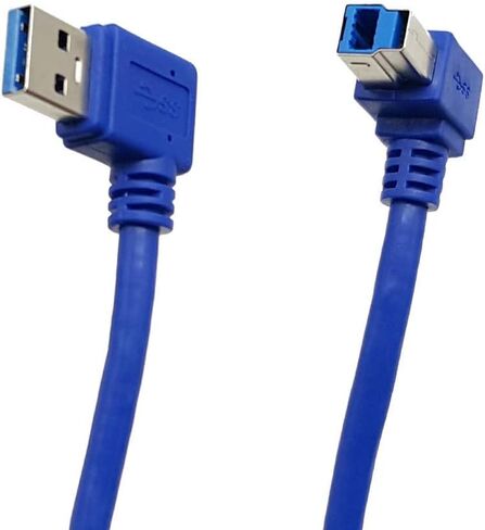 Seadream Angled USB3.0 Printer Cable;2Pack SuperSpeed USB 3.0 A Male Plug 90 Degree Left Angle to USB 3.0 B Male Left Angle Cable,Type A Male to Type B Male,1 ft / 30cm (A Left B Left)… in Saudi Arabia