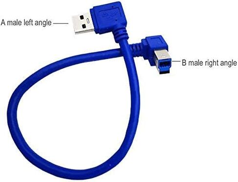 Seadream Angled USB3.0 Printer Cable;2Pack SuperSpeed USB 3.0 A Male Plug 90 Degree Left Angle to USB 3.0 B Male Left Angle Cable,Type A Male to Type B Male,1 ft / 30cm (A Left B Left)… in Saudi Arabia