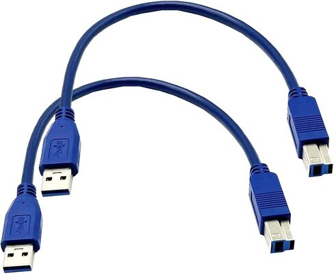 Seadream Angled USB3.0 Printer Cable;2Pack SuperSpeed USB 3.0 A Male Plug 90 Degree Left Angle to USB 3.0 B Male Left Angle Cable,Type A Male to Type B Male,1 ft / 30cm (A Left B Left)… in Saudi Arabia
