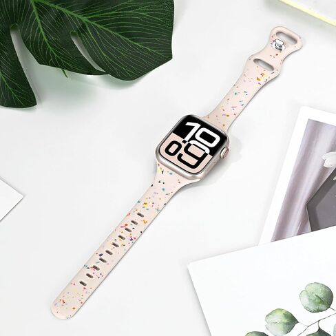 Thin Sport Silicone Band for Apple Watch Bands for Women 40mm 41mm 38mm 42mm-S10, Slim Dressy Waterproof Recycled Plastic iWatch Bands for Apple Watch Series 10 Band 9 SE 8 7 6 5 4 3, Black in Saudi Arabia