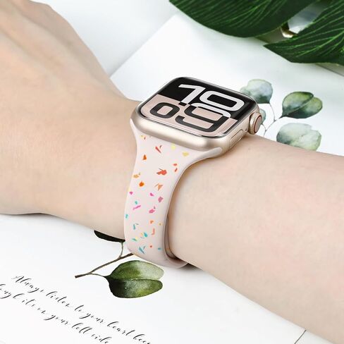 Thin Sport Silicone Band for Apple Watch Bands for Women 40mm 41mm 38mm 42mm-S10, Slim Dressy Waterproof Recycled Plastic iWatch Bands for Apple Watch Series 10 Band 9 SE 8 7 6 5 4 3, Black in Saudi Arabia