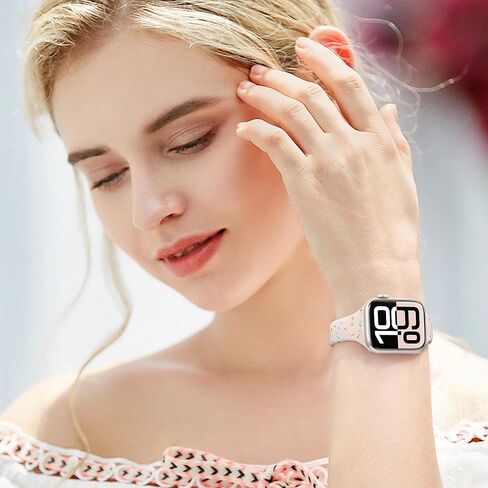 Thin Sport Silicone Band for Apple Watch Bands for Women 40mm 41mm 38mm 42mm-S10, Slim Dressy Waterproof Recycled Plastic iWatch Bands for Apple Watch Series 10 Band 9 SE 8 7 6 5 4 3, Black in Saudi Arabia