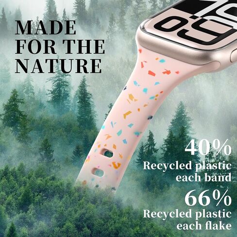 Thin Sport Silicone Band for Apple Watch Bands for Women 40mm 41mm 38mm 42mm-S10, Slim Dressy Waterproof Recycled Plastic iWatch Bands for Apple Watch Series 10 Band 9 SE 8 7 6 5 4 3, Black in Saudi Arabia