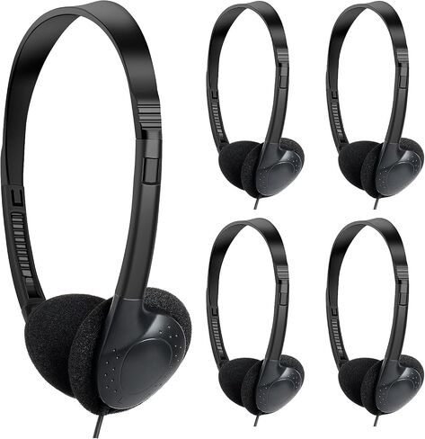 Kids Headphones Bulk 8 Pack for School Students Children Teen Boys Girls, Wholesale Bulk Headphones for Classroom Earphones (Black) in Saudi Arabia