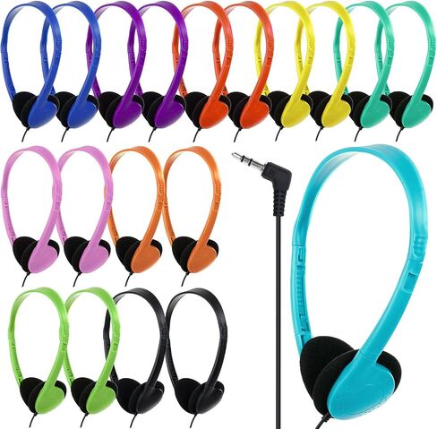 Kids Headphones Bulk 8 Pack for School Students Children Teen Boys Girls, Wholesale Bulk Headphones for Classroom Earphones (Black) in Saudi Arabia
