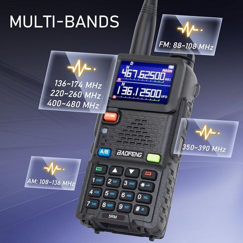 BAOFENG 5RM 10W Long Range Ham Radio – Upgraded UV-5R Handheld NOAA Weather Receiver, 2500mAh Rechargeable Battery, USB-C Charging, 999CH (2 Pack) in Saudi Arabia