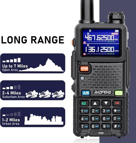 BAOFENG 5RM 10W Long Range Ham Radio – Upgraded UV-5R Handheld NOAA Weather Receiver, 2500mAh Rechargeable Battery, USB-C Charging, 999CH (2 Pack) in Saudi Arabia