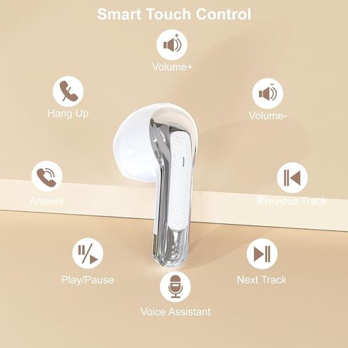 True Wireless Earbuds, Bluetooth Headphones with LED Display Charging Case, Light Weight Small in-Ear Earphones, 25H Playtime, IPX4 Waterproof Headphone for Smartphone Pad Laptop(Black) in Saudi Arabia