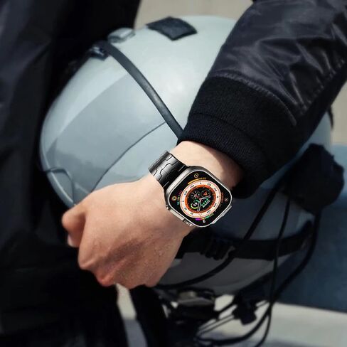 Wingle Metal Band for Apple Watch Band Ultra 2/Ultra Band 49mm Men ، Series 10 46mm ، 9/8/7 45mm ، SE/6/5/4 44mm ، 3/2/1 42 ​​مم ، فرق فولاذية مقاوم للصدأ مع حزام قابلة للطي Iwatch سوار الارتباط ، التيتانيوم in Kuwait