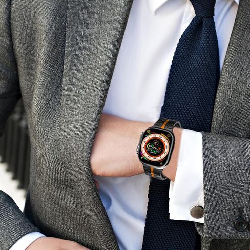 Wingle Metal Band for Apple Watch Band Ultra 2/Ultra Band 49mm Men ، Series 10 46mm ، 9/8/7 45mm ، SE/6/5/4 44mm ، 3/2/1 42 ​​مم ، فرق فولاذية مقاوم للصدأ مع حزام قابلة للطي Iwatch سوار الارتباط ، التيتانيوم in Kuwait