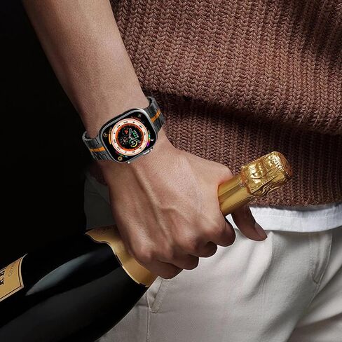 Wingle Metal Band for Apple Watch Band Ultra 2/Ultra Band 49mm Men ، Series 10 46mm ، 9/8/7 45mm ، SE/6/5/4 44mm ، 3/2/1 42 ​​مم ، فرق فولاذية مقاوم للصدأ مع حزام قابلة للطي Iwatch سوار الارتباط ، التيتانيوم in Kuwait