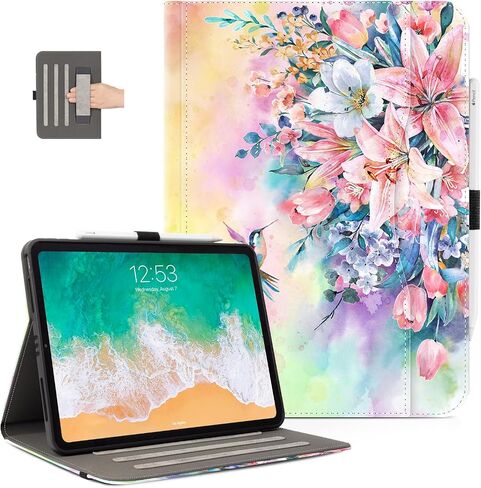 Case Vimorco Leather for iPad Air 4th/5th 10.9 Case ، iPad Air 11 6th M2 ، Case for iPad Pro 11 inch 4th/3rd/2nd/1st ، حامل قلم رصاص ومقبض وجيب ، واقي من الحامل المتعدد ، dragonfly in Kuwait