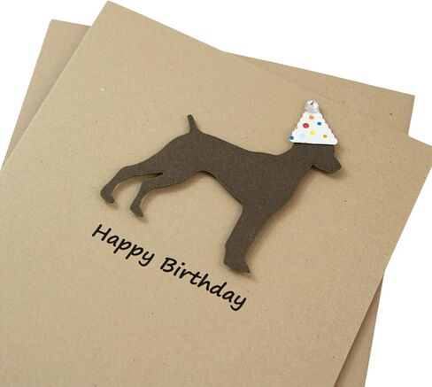 Rottweiler Birthday Card | Black Rottie Dog theme Pet Greeting cards | Confetti Party Hat in Kuwait