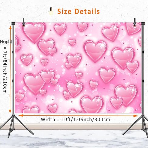 Pink Heart Backdrop for Early 2000s Valentines Day Photoshoot,90s Backdrops Love Heart Y2K Banner Photography Background for Women 16 18 30th Birthday Party Decorations Photo Booth Props 7x5ft in Saudi Arabia