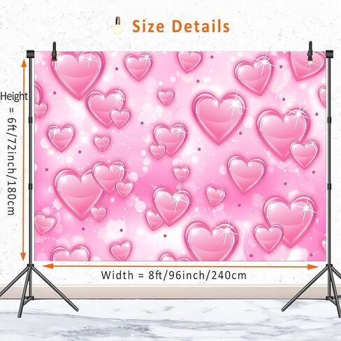 Pink Heart Backdrop for Early 2000s Valentines Day Photoshoot,90s Backdrops Love Heart Y2K Banner Photography Background for Women 16 18 30th Birthday Party Decorations Photo Booth Props 7x5ft in Saudi Arabia