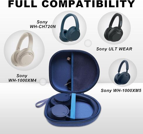 Carrying Case Compatible with Sony WH-1000XM4, WH-CH720N, WH-1000XM5, WH-CH520, ULT WEAR, WHCH710N, WH-CH510 Headphones, Travel Black Hard Shell by DR·AMIU in Saudi Arabia