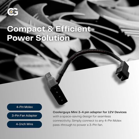 محول مروحة Coolerguys Mini 3-4 PIN (4 حزمة) in Kuwait