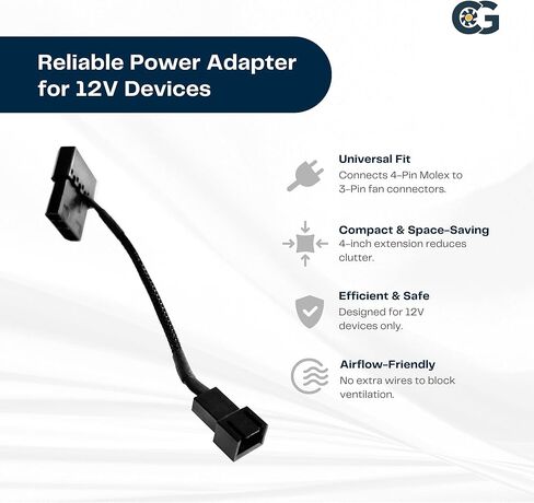 محول مروحة Coolerguys Mini 3-4 PIN (4 حزمة) in Kuwait