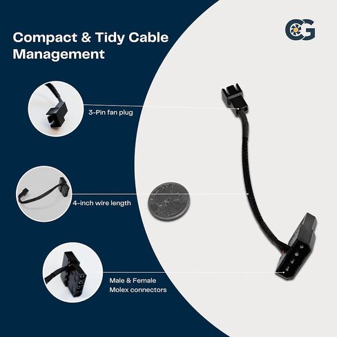 محول مروحة Coolerguys Mini 3-4 PIN (4 حزمة) in Kuwait