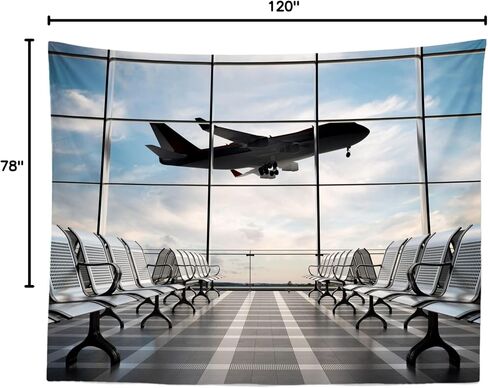 7x5ft Durable Airport Backdrop Fabric No Wrinkles Airplane Photography Backdrop Airport Terminal Window Background Pilot Party Travel Plane Theme Birthday Party Decorations Photo Shoot Props in Saudi Arabia