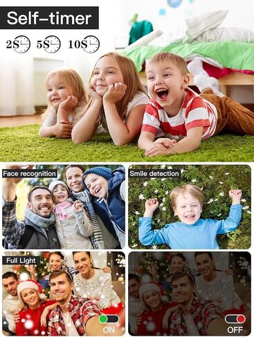 Upgrade Digital Camera, 56MP FHD 1080P Camera for Kids with 16x Zoom Anti Shake, Kid Camera with 32GB TF Card, Two Batteries, Lanyard, Compact Small Camera for Kids Boys Girls（White） in Saudi Arabia