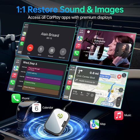 Wireless CarPlay Adapter for Apple iPhone, Converts Factory Wired CarPlay to Wireless CarPlay 2024 Upgrade Plug & Play Auto Connect Fast Easy Use for Cars from 2017 & iPhone iOS Charcoal in Saudi Arabia