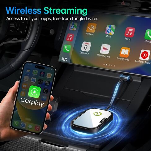 Wireless CarPlay Adapter for Apple iPhone, Converts Factory Wired CarPlay to Wireless CarPlay 2024 Upgrade Plug & Play Auto Connect Fast Easy Use for Cars from 2017 & iPhone iOS Charcoal in Saudi Arabia