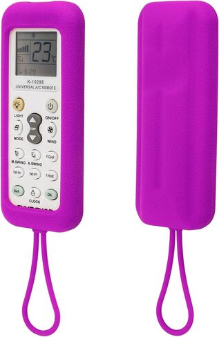 Silicone Remote Case ONLY for K-1028E Universal Air Condition Remote, Skin-Friendly Protective Cover for K-1028E A/C Remote Washable, Shockproof, Anti-Lost - Black in Saudi Arabia