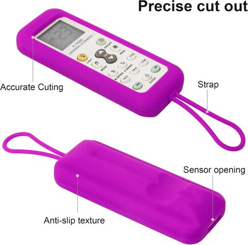 Silicone Remote Case ONLY for K-1028E Universal Air Condition Remote, Skin-Friendly Protective Cover for K-1028E A/C Remote Washable, Shockproof, Anti-Lost - Black in Saudi Arabia