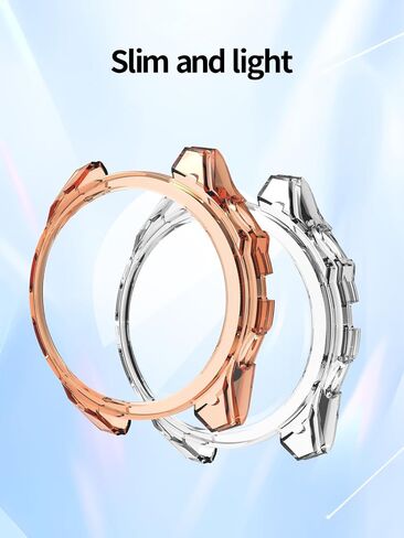 2 Pack Case for Garmin Fenix 8 51MM Smartwatch Cover,All-Round Protection,Shockproof,BOVUGAC Transparency TPU Protective Case Cover for Garmin Fenix 8 51MM Smart Watch Accessories - Clear+Blue in Saudi Arabia