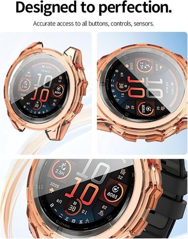2 Pack Case for Garmin Fenix 8 51MM Smartwatch Cover,All-Round Protection,Shockproof,BOVUGAC Transparency TPU Protective Case Cover for Garmin Fenix 8 51MM Smart Watch Accessories - Clear+Blue in Saudi Arabia