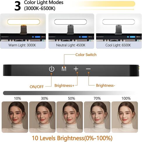 yAyusi Dual-lamp Video Conference Lighting, LED Streaming Light with Remote and Touch Control, Zoom Lighting for Computer,Webcam Monitor Laptop Ring Light for Video Calls/Zoom Meetings/Video Recording in Saudi Arabia
