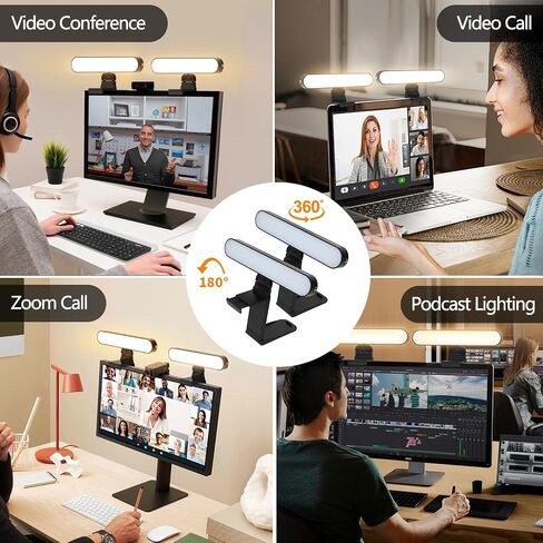 yAyusi Dual-lamp Video Conference Lighting, LED Streaming Light with Remote and Touch Control, Zoom Lighting for Computer,Webcam Monitor Laptop Ring Light for Video Calls/Zoom Meetings/Video Recording in Saudi Arabia