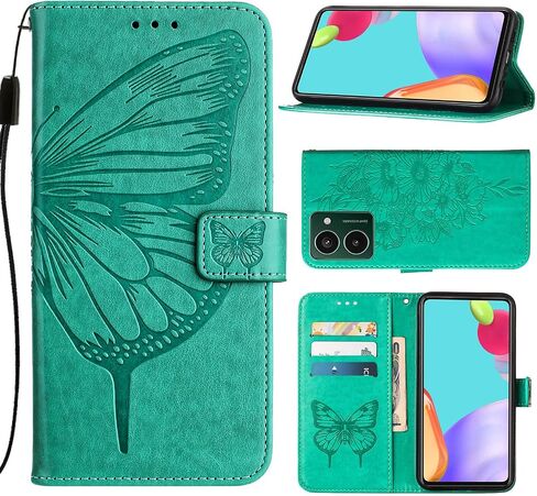 Compatible with HMD Vibe Phone Case HMD Vibe N159V Case HMD Vibe TA-1590 Case HMD Vibe 2024 Wallet Case [Butterfly Magnetic Leather Wallet Flip Case with Credit Card Holder Kickstand] -Purple in Saudi Arabia