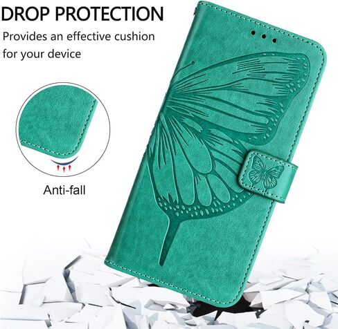 Compatible with HMD Vibe Phone Case HMD Vibe N159V Case HMD Vibe TA-1590 Case HMD Vibe 2024 Wallet Case [Butterfly Magnetic Leather Wallet Flip Case with Credit Card Holder Kickstand] -Purple in Saudi Arabia