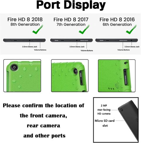 Kids Case for Fire HD 8 8th 7th 6th Generation 2018 2017 2016 Release, Lightweight Shockproof Handle Stand Kids Case Cover for HD 8 8th 7th 6th,Blue in Saudi Arabia