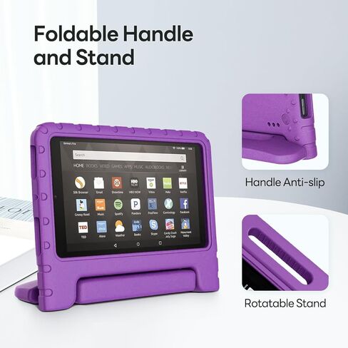 قضية Kids for Fire HD 8 8th 6th Generation 2018 2018 2016 الإصدار ، غطاء مقبض مقبض صدم خفيف الوزن لـ HD 8 8th 6th ، Blue in Kuwait