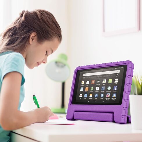 قضية Kids for Fire HD 8 8th 6th Generation 2018 2018 2016 الإصدار ، غطاء مقبض مقبض صدم خفيف الوزن لـ HD 8 8th 6th ، Blue in Kuwait