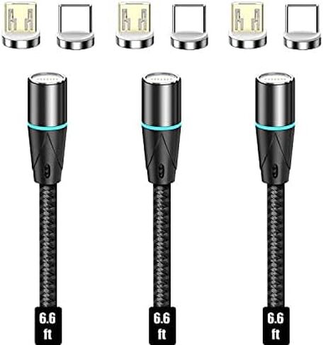 N. NETDOT Gen12 Micro-USB and USB-C[3.3ft,3 Pack Black] Magnetic Fast Charging Data Transfer Cable Compatible with Android Device in Saudi Arabia