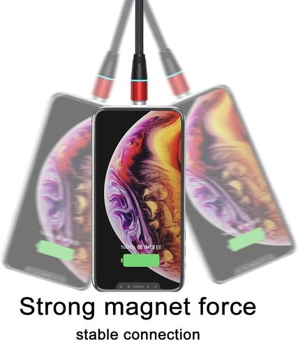 N. NETDOT Gen12 Micro-USB and USB-C[3.3ft,3 Pack Black] Magnetic Fast Charging Data Transfer Cable Compatible with Android Device in Kuwait