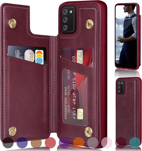 SUANPOT【RFID Blocking for Samsung Galaxy A02S Wallet case with Credit Card Holder,Flip Book PU Leather Phone case Cover Cellphone Women Men for Samsung A02S case Rose Gold in Saudi Arabia